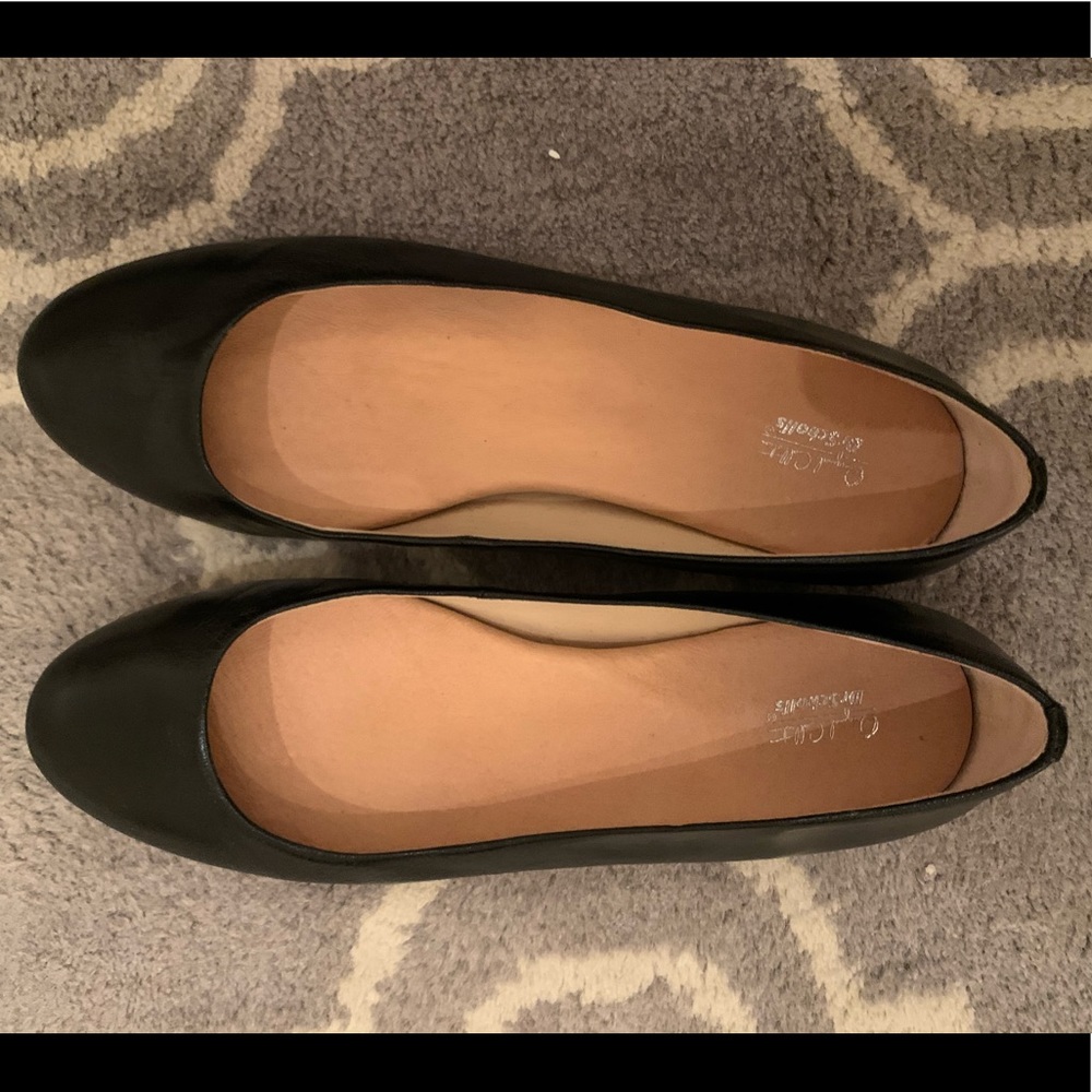 Dr Scholls Black Leather Flats